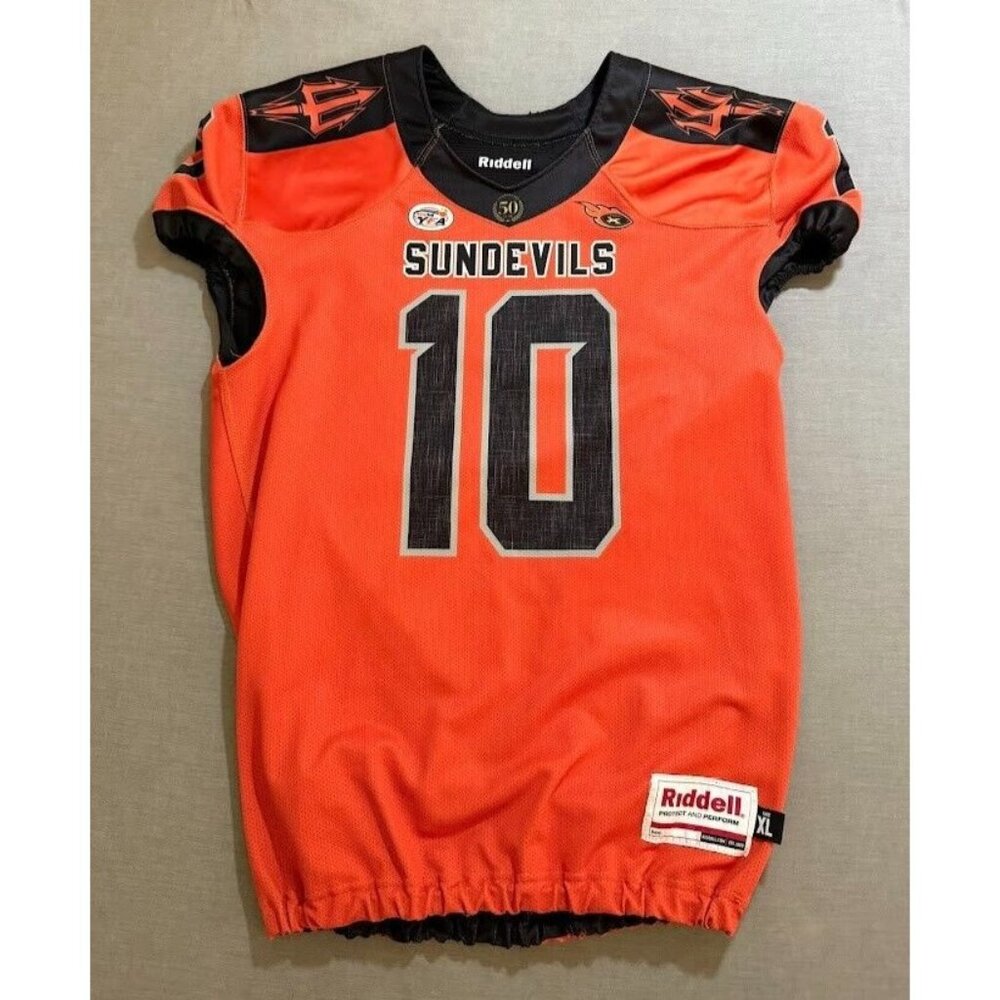 Arizona State‎ Sun Devils Riddell Football Jersey Boys XL Orange Short Sleeve.